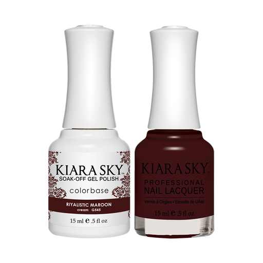Kiara Sky Gel Polish + Nail Lacquer, GN 545, Riyalistic Maroon, 0.5oz