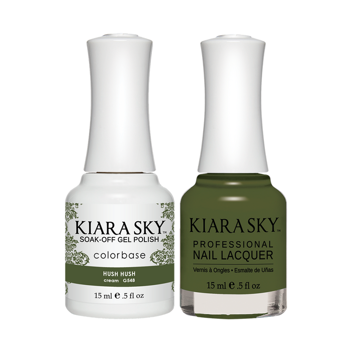 Kiara Sky Gel Polish + Nail Lacquer, GN 548, Hush Hush, 0.5oz