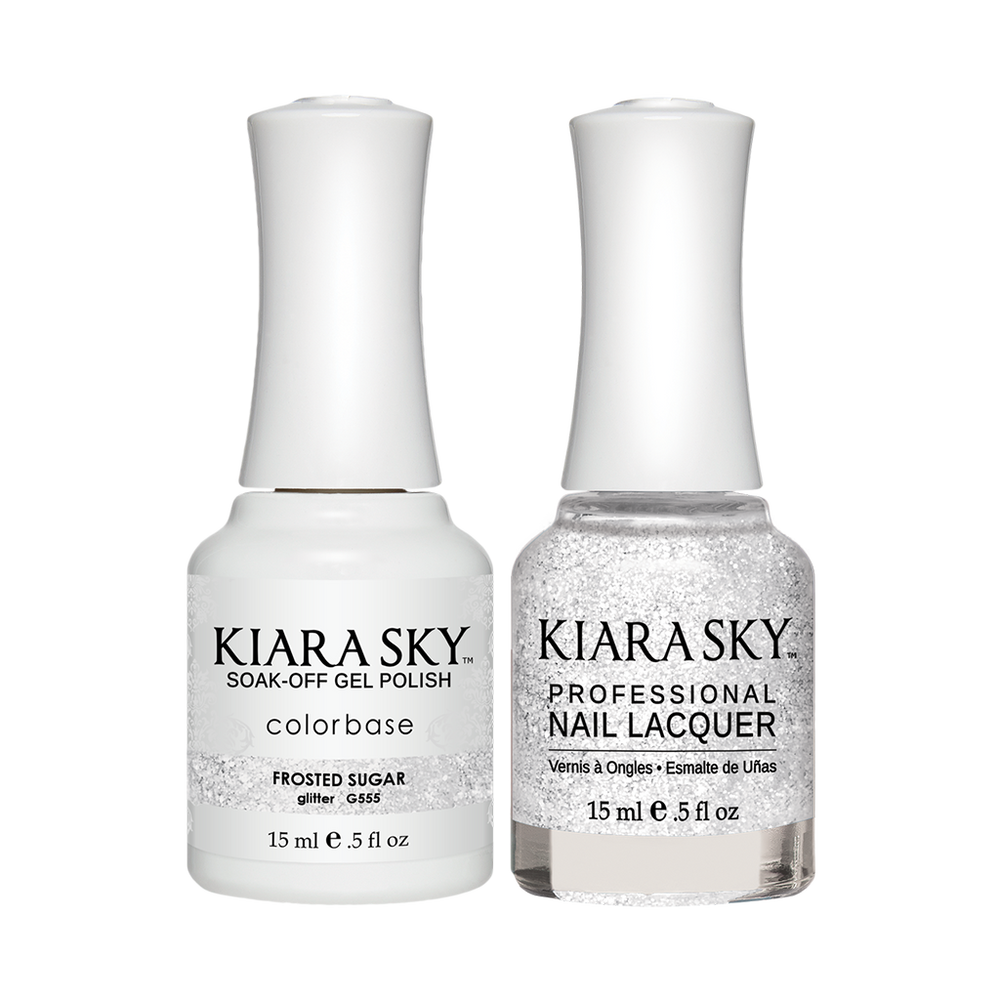 Kiara Sky Gel Polish + Nail Lacquer, GN 555, Frosted Sugar, 0.5oz