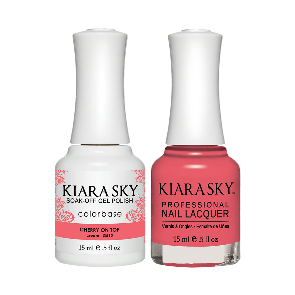 Kiara Sky Gel Polish + Nail Lacquer, GN 563, Cherry On Top, 0.5oz