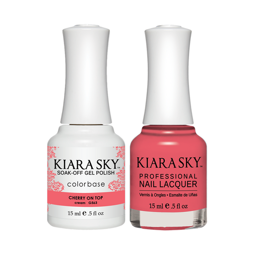Kiara Sky Gel Polish + Nail Lacquer, GN 563, Cherry On Top, 0.5oz