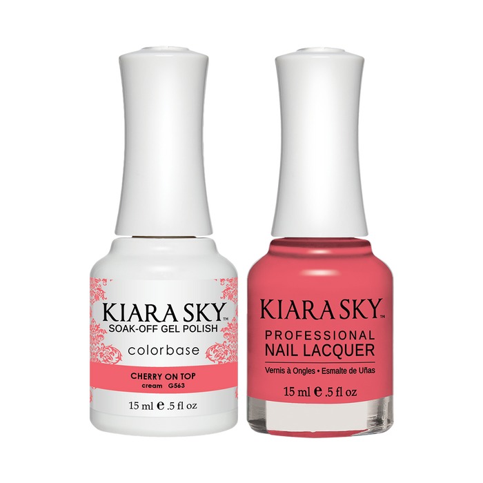 Kiara Sky Gel Polish + Nail Lacquer, GN 563, Cherry On Top, 0.5oz