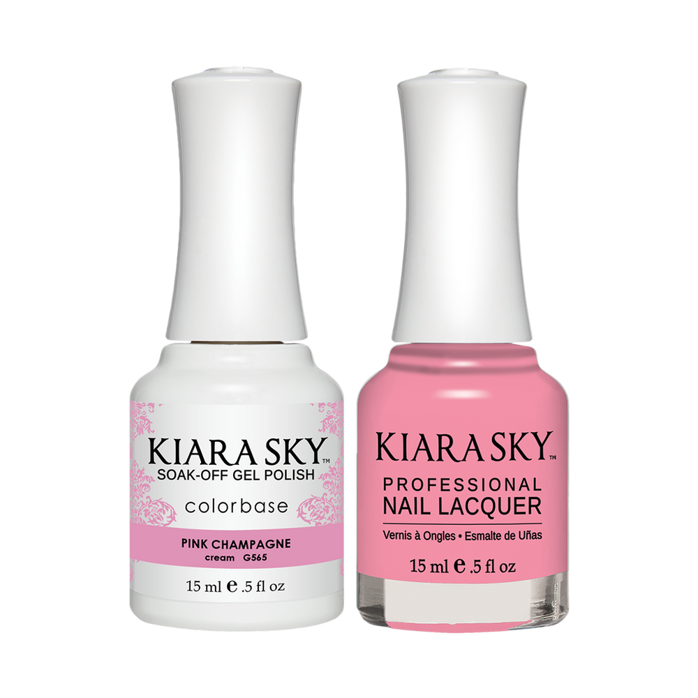 Kiara Sky Gel Polish + Nail Lacquer, GN 565, Pink Champagne, 0.5oz