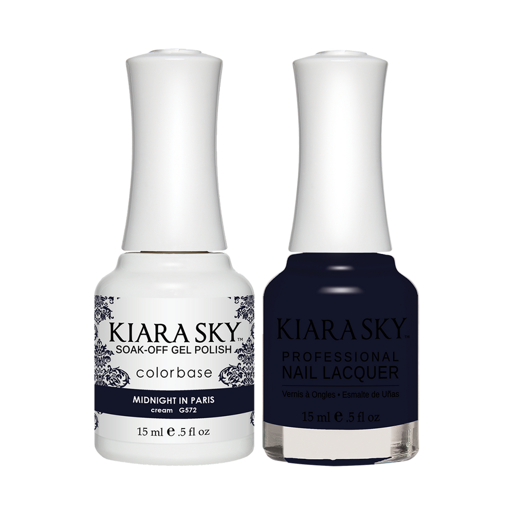 Kiara Sky Gel Polish + Nail Lacquer, GN 572, Midnight In Paris, 0.5oz