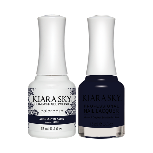 Kiara Sky Gel Polish + Nail Lacquer, GN 572, Midnight In Paris, 0.5oz