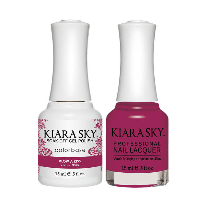 Kiara Sky Gel Polish + Nail Lacquer, GN 575, Blow A Kiss, 0.5oz