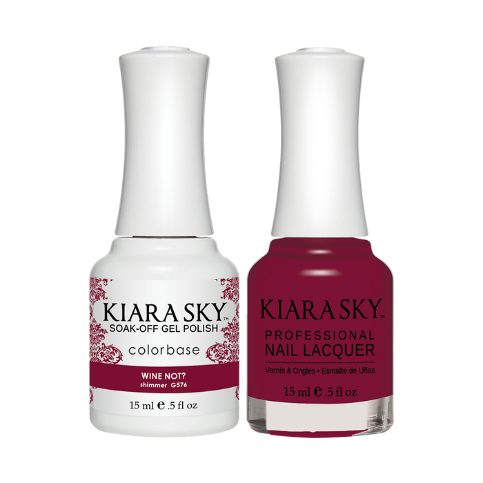Kiara Sky Gel Polish + Nail Lacquer, GN 576, Wine Not, 0.5oz