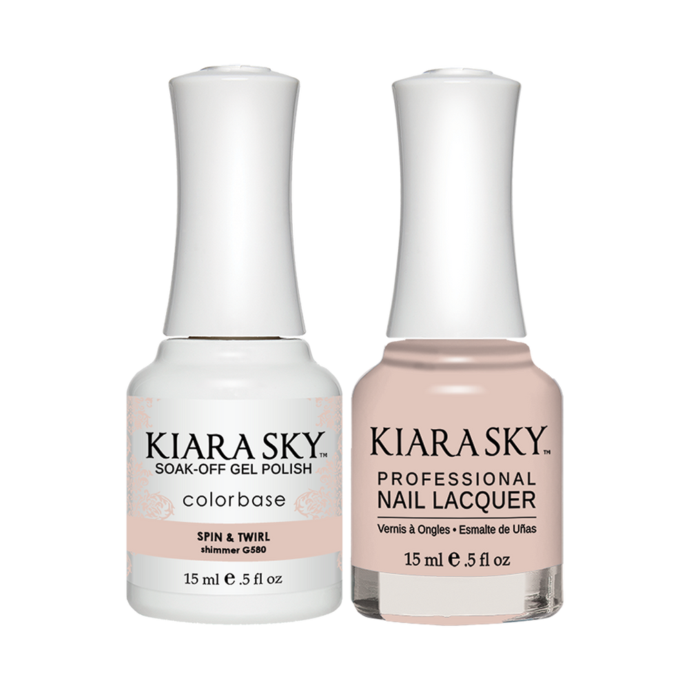 Kiara Sky Gel Polish + Nail Lacquer, GN 580, Spin Twirl, 0.5oz