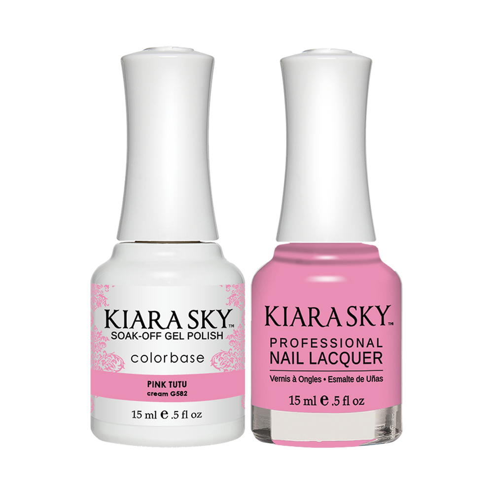 Kiara Sky Gel Polish + Nail Lacquer, GN 582, Pink Tutu, 0.5oz