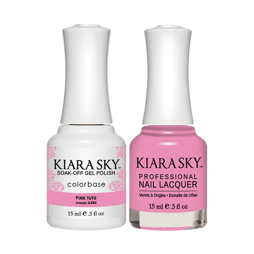 Kiara Sky Gel Polish + Nail Lacquer, GN 582, Pink Tutu, 0.5oz