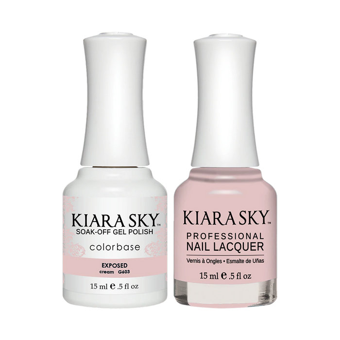 Kiara Sky Gel Polish + Nail Lacquer, In The Nude Collection, GN 603, Exposed, 0.5oz OK1211