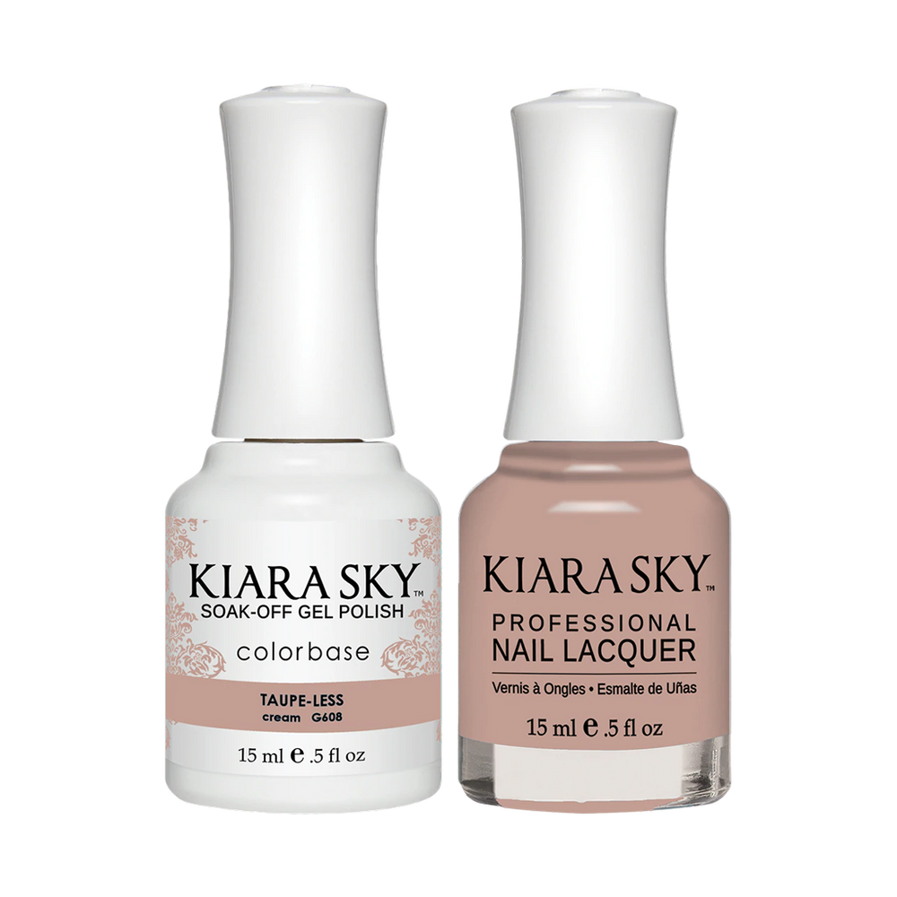 Kiara Sky Gel Polish + Nail Lacquer, In The Nude Collection, GN 608, Taup-Less, 0.5oz OK1211