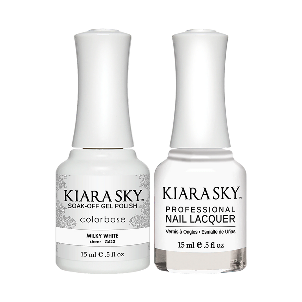 Kiara Sky Gel Polish + Nail Lacquer, Jetsetter Collection, GN 623, Milky White, 0.5oz OK1009VD
