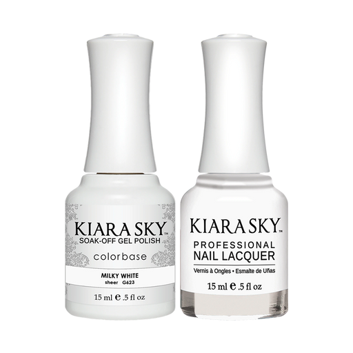 Kiara Sky Gel Polish + Nail Lacquer, Jetsetter Collection, GN 623, Milky White, 0.5oz OK1009VD