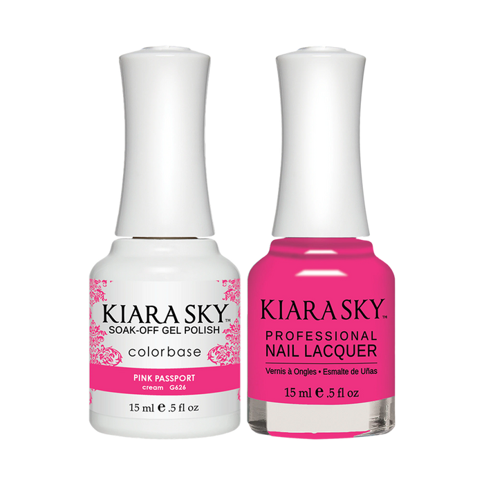 Kiara Sky Gel Polish + Nail Lacquer, Jetsetter Collection, GN 626, Pink Passport, 0.5oz OK1009VD