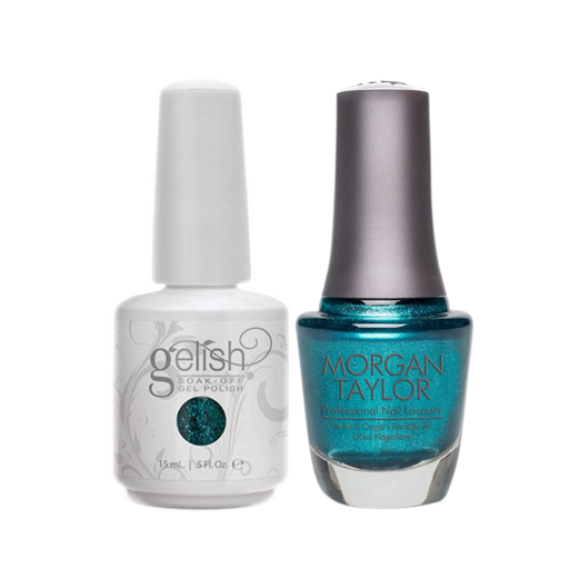 Gelish Gel Polish & Morgan Taylor Nail Lacquer, Kisses Under the Mistletoe / Wrapped in Riches  , 0.5oz, 01487+ 50101