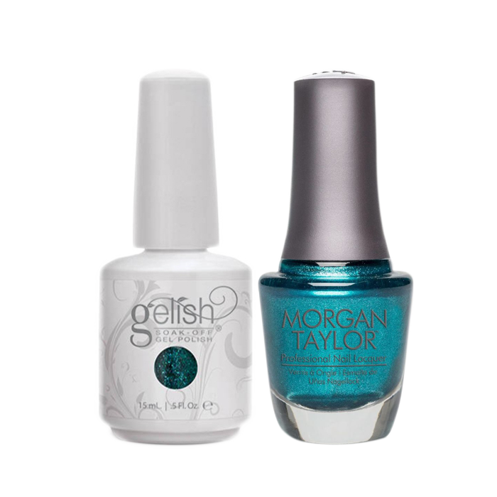 Gelish Gel Polish & Morgan Taylor Nail Lacquer, Kisses Under the Mistletoe / Wrapped in Riches  , 0.5oz, 01487+ 50101