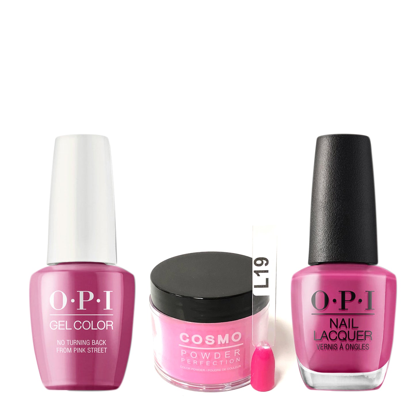 Cosmo 3in1 Dipping Powder + Gel Polish + Nail Lacquer (Matching OPI), 2oz, CL19