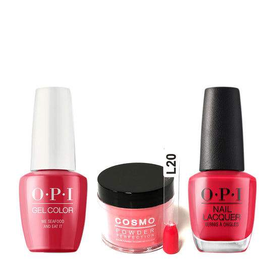 Cosmo 3in1 Dipping Powder + Gel Polish + Nail Lacquer (Matching OPI), 2oz, CL20