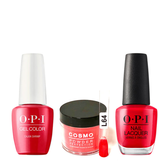 Cosmo 3in1 Dipping Powder + Gel Polish + Nail Lacquer (Matching OPI), 2oz, CL64