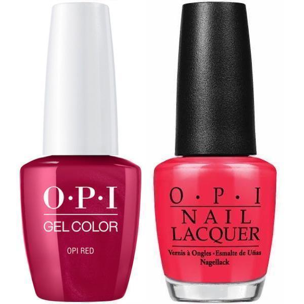 OPI GelColor And Nail Lacquer, L72, OPI Red, 0.5oz