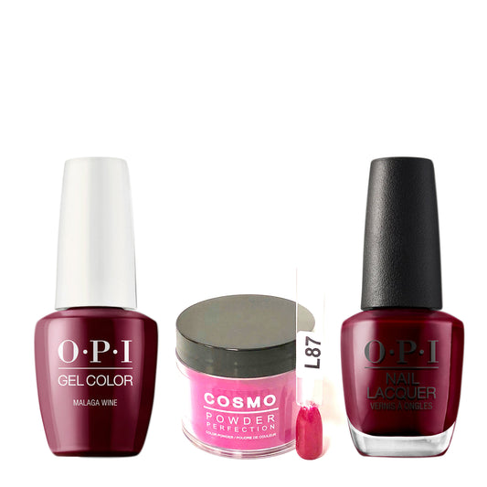 Cosmo 3in1 Dipping Powder + Gel Polish + Nail Lacquer (Matching OPI), 2oz, CL87