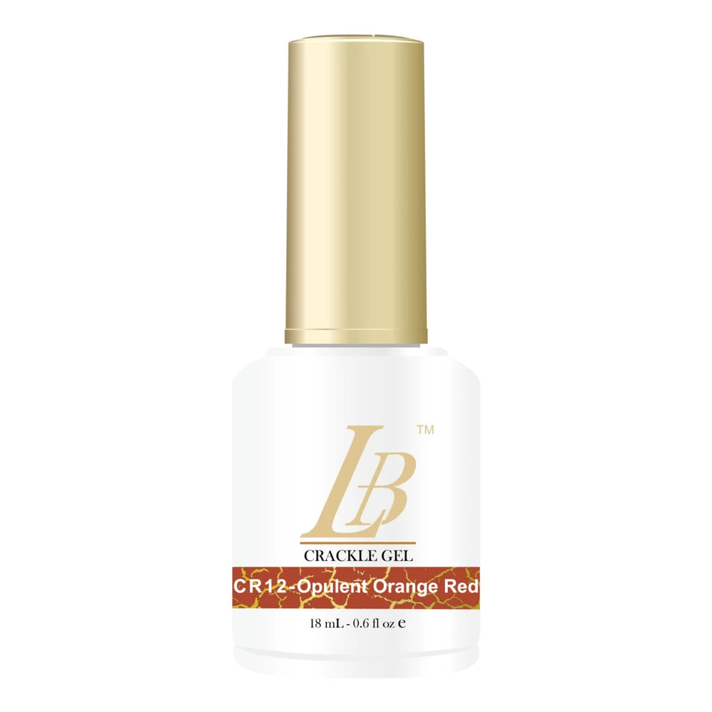 iGel LB Crackle Gel Polish, CR12, Opulent Orange Red, 0.6oz OK0204VD