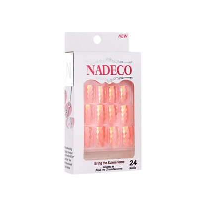 Nadeco Nail Art Trendsetters, Chrome Press On Nail Tips, 24 Nails, LSXC-04 OK0614MD