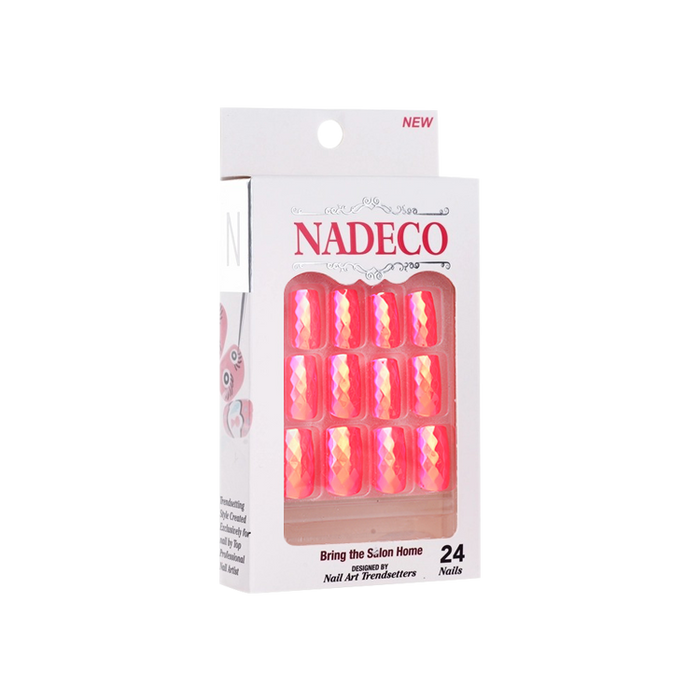 Nadeco Nail Art Trendsetters, Chrome Press On Nail Tips, 24 Nails, LSXC-07 OK0614MD