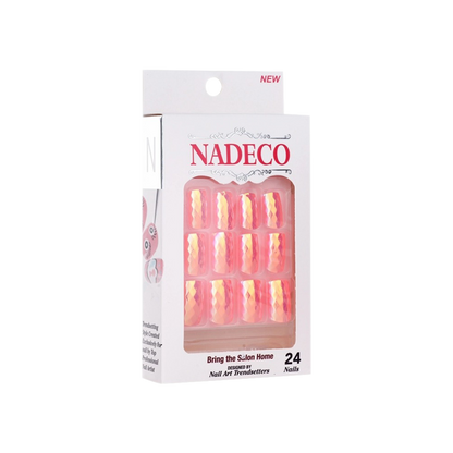 Nadeco Nail Art Trendsetters, Chrome Press On Nail Tips, 24 Nails, LSXC-10 OK0614MD