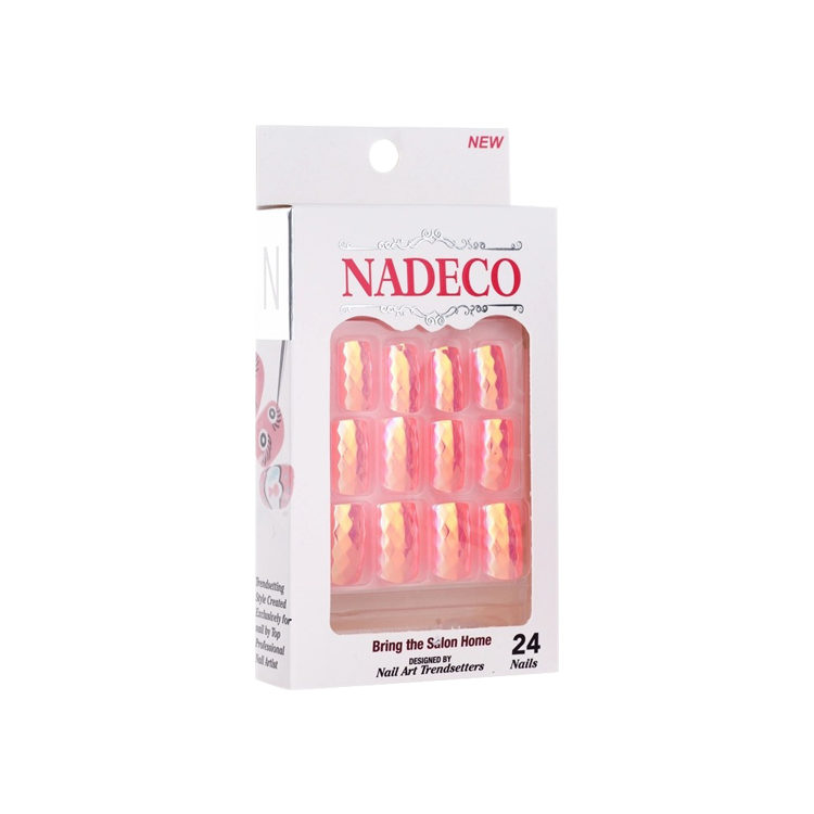 Nadeco Nail Art Trendsetters, Chrome Press On Nail Tips, 24 Nails, LSXC-10 OK0614MD