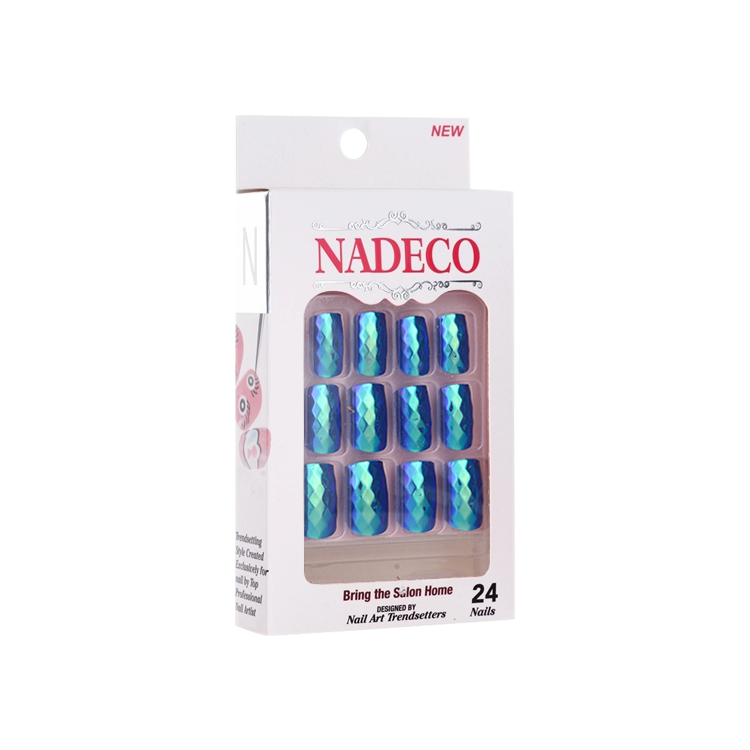 Nadeco Nail Art Trendsetters, Chrome Press On Nail Tips, 24 Nails, LSXC-11 OK0614MD