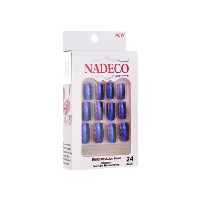 Nadeco Nail Art Trendsetters, Chrome Press On Nail Tips, 24 Nails, LSXC-12 OK0614MD