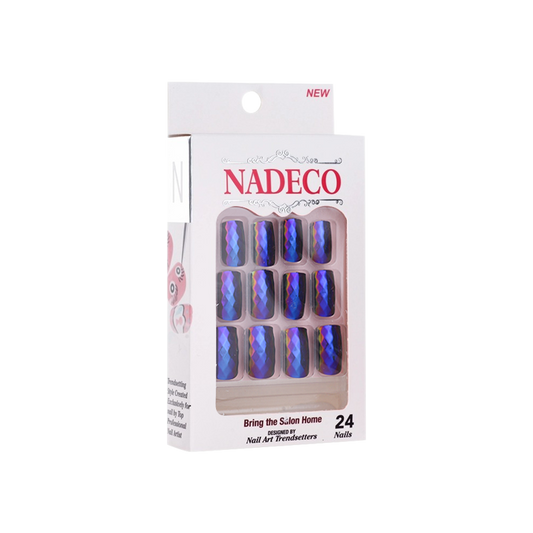 Nadeco Nail Art Trendsetters, Chrome Press On Nail Tips, 24 Nails, LSXC-12 OK0614MD