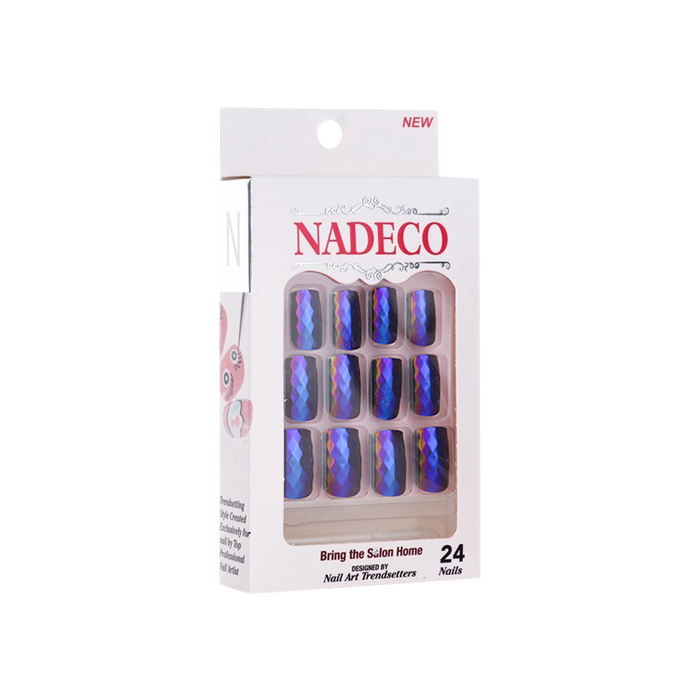 Nadeco Nail Art Trendsetters, Chrome Press On Nail Tips, 24 Nails, LSXC-12 OK0614MD