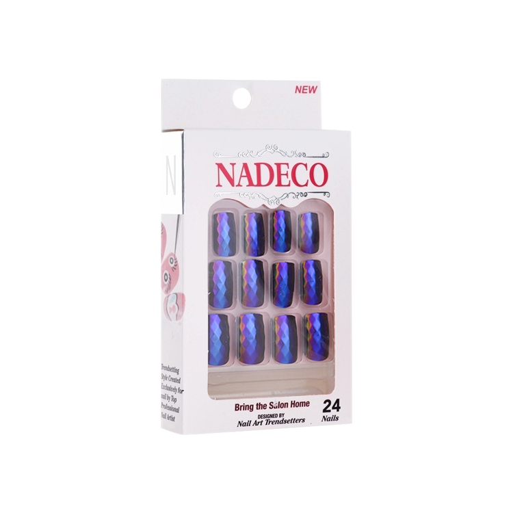 Nadeco Nail Art Trendsetters, Chrome Press On Nail Tips, 24 Nails, LSXC-12 OK0614MD