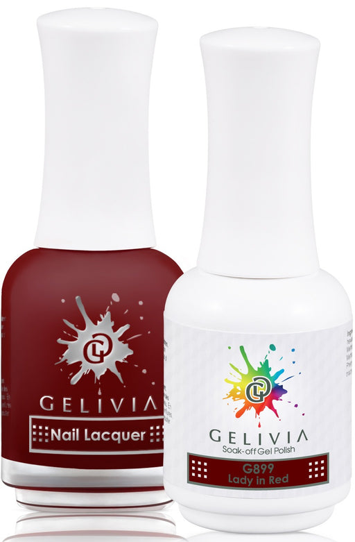 Gelivia Nail Lacquer And Gel Polish, 899, Lady In Red, 0.5oz OK0304VD