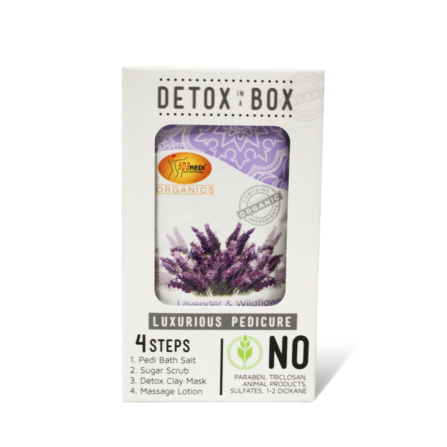 SpaRedi Detox In A Box, Pedicure 4 Steps, Lavender & Wildflower OK0325MD