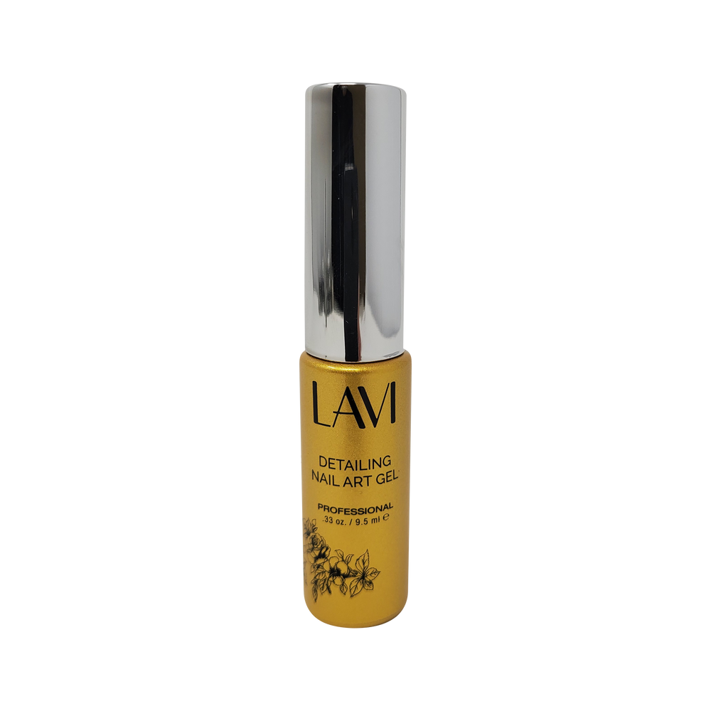 Lavi Detailing Nail Art Gel, 04, GOLD GLITTER, 0.33oz, (Pk: 12 pcs/box)