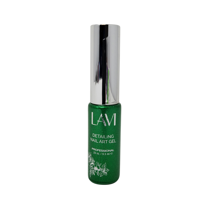 Lavi Detailing Nail Art Gel, 13, GREEN GLITTER, 0.33oz, 12513 (Pk: 12 pcs/box)