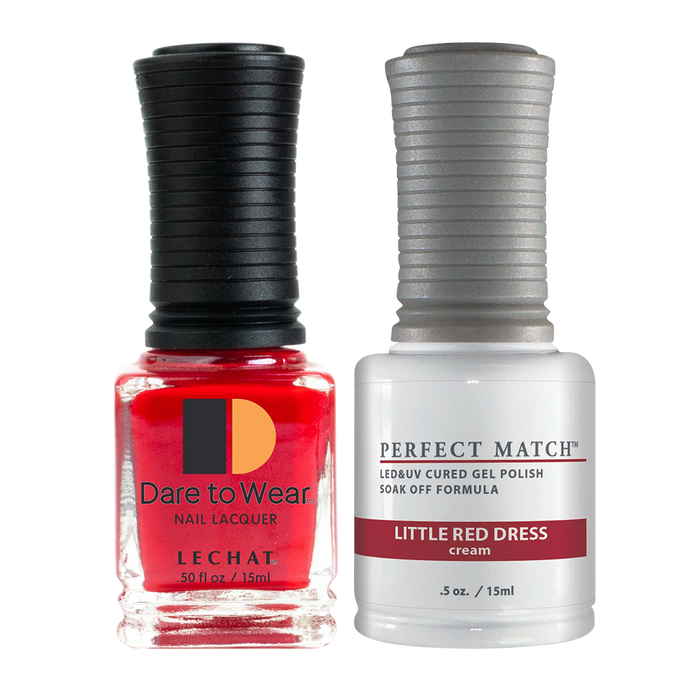 LeChat Perfect Match Nail Lacquer And Gel Polish, PMS263, Evening Soirée Collection, Little Red Dress, 0.5oz