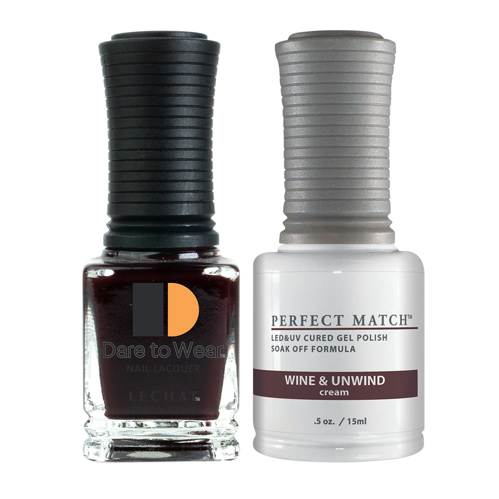LeChat Perfect Match Nail Lacquer And Gel Polish, PMS264, Evening Soirée Collection, Wine And Unwind, 0.5oz