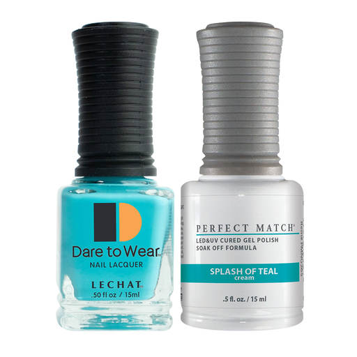 LeChat Perfect Match Nail Lacquer And Gel Polish, PMS265, Juicy Vibes Collection, Splash Of Teal, 0.5oz