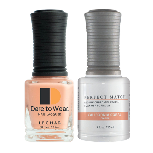 LeChat Perfect Match Nail Lacquer And Gel Polish, PMS269, Juicy Vibes Collection, California Coral, 0.5oz