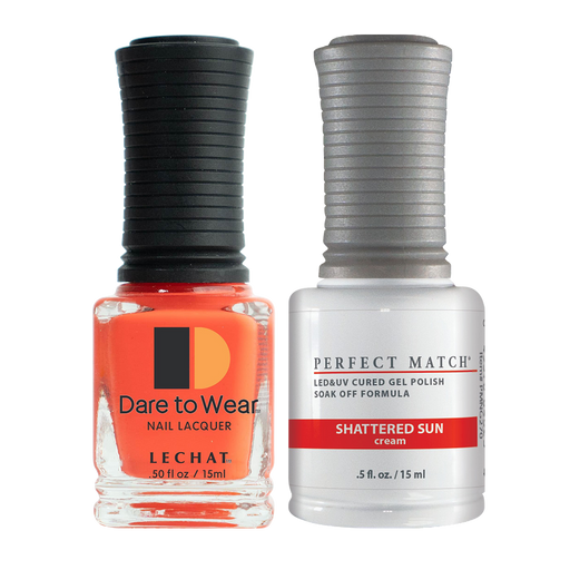 LeChat Perfect Match Nail Lacquer And Gel Polish, PMS270, Juicy Vibes Collection, Shattered Sun, 0.5oz