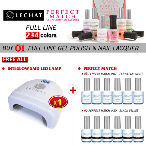 Salon Package Deal, LeChat Perfect Match Nail Lacquer And Gel Polish, Full line of 234 colors (from PMS001 to PMS234), 0.5oz