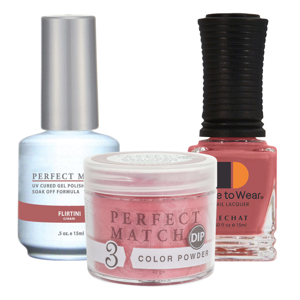Perfect Match 3in1 Dipping Powder + Gel Polish + Nail Lacquer, PMDP009, Flirtini KK1024