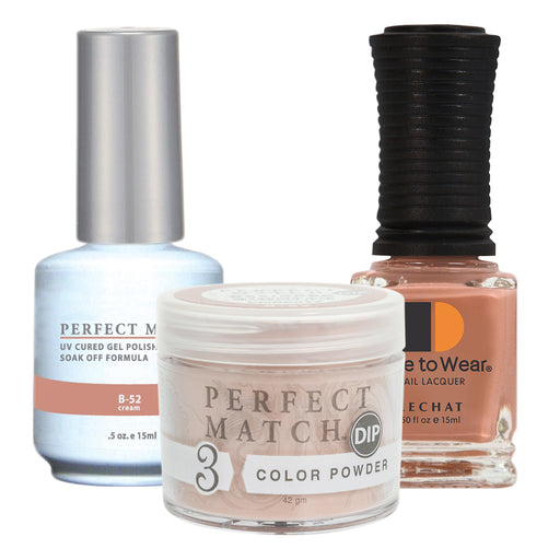 Perfect Match 3in1 Dipping Powder + Gel Polish + Nail Lacquer, PMDP017, B-52 KK1024
