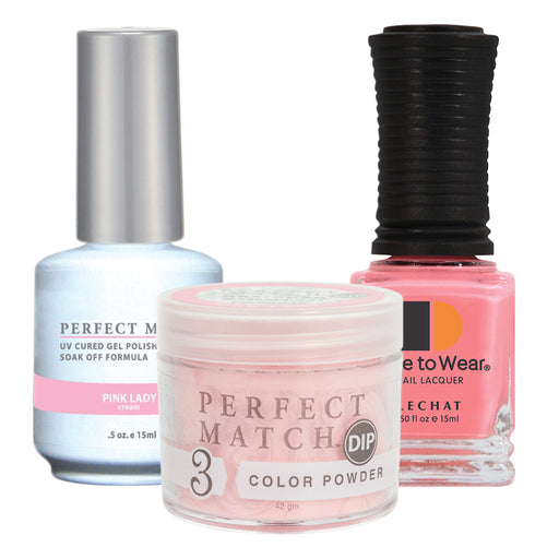 Perfect Match 3in1 Dipping Powder + Gel Polish + Nail Lacquer, PMDP025, Pink Lady KK1024