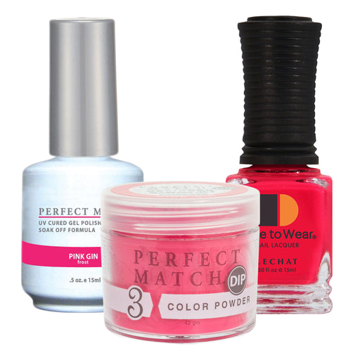 Perfect Match 3in1 Dipping Powder + Gel Polish + Nail Lacquer, PMDP026, Pink Gin KK1024